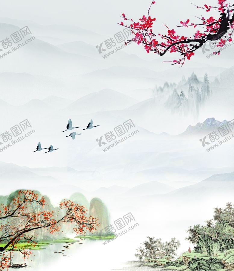 编号：23398310011204426126【酷图网】源文件下载-山水水墨画