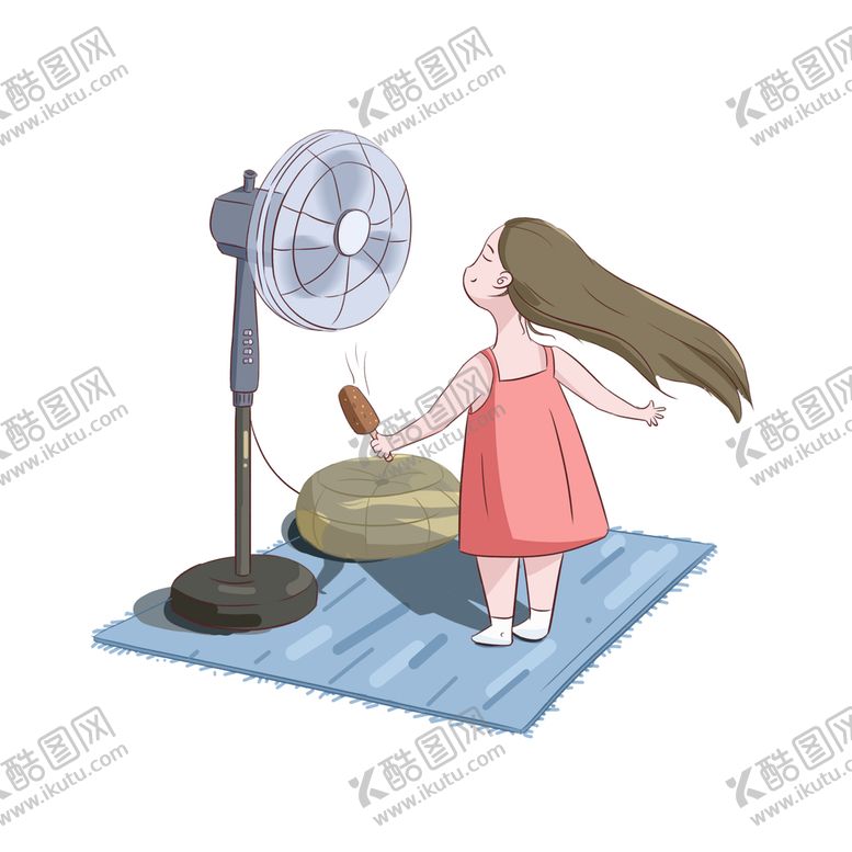编号：66843410181716191770【酷图网】源文件下载-夏天风扇女孩