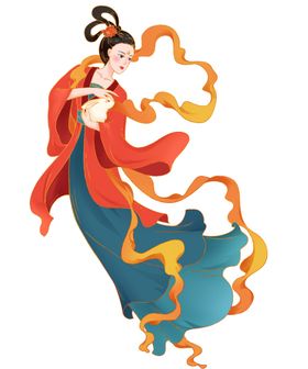 中秋国潮嫦娥插画