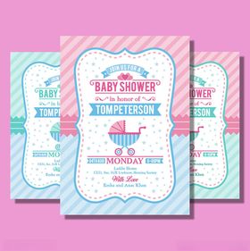 婴儿送礼会邀请函设计