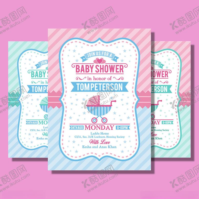 编号：67633711202327401312【酷图网】源文件下载-婴儿送礼会邀请函设计