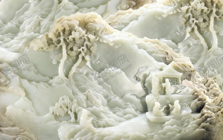 编号：60265510011404272755【酷图网】源文件下载-家和富贵玉雕花卉电视背景墙