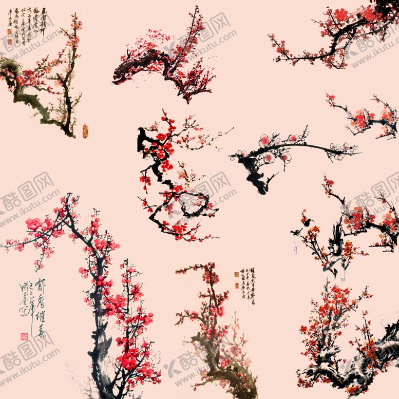 编号：86758902030823341877【酷图网】源文件下载-红梅花