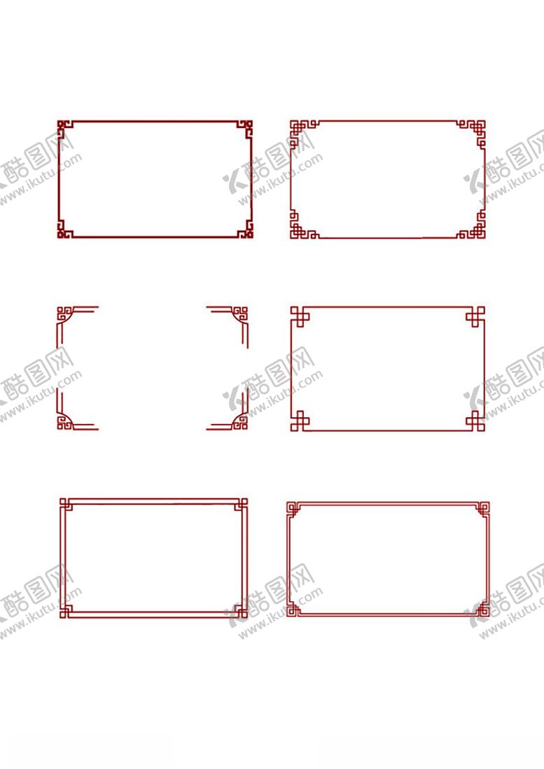编号：13635204110120492995【酷图网】源文件下载-红色边框矢量图形集合