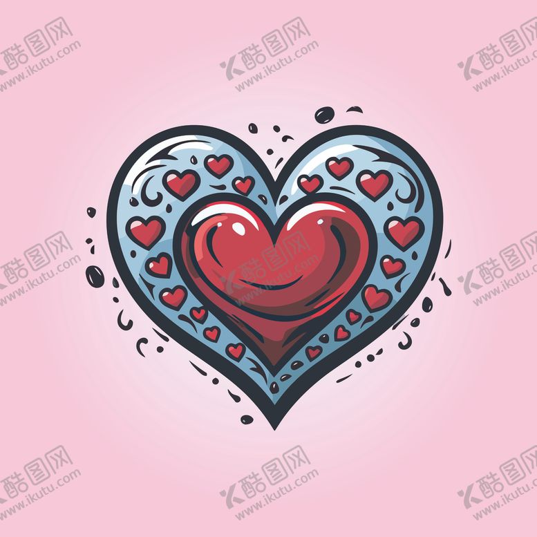 编号：78474802050432332587【酷图网】源文件下载-可爱红心爱情卡通绘画儿童插画