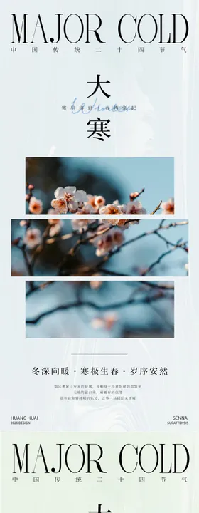 大寒时节风景插图海报
