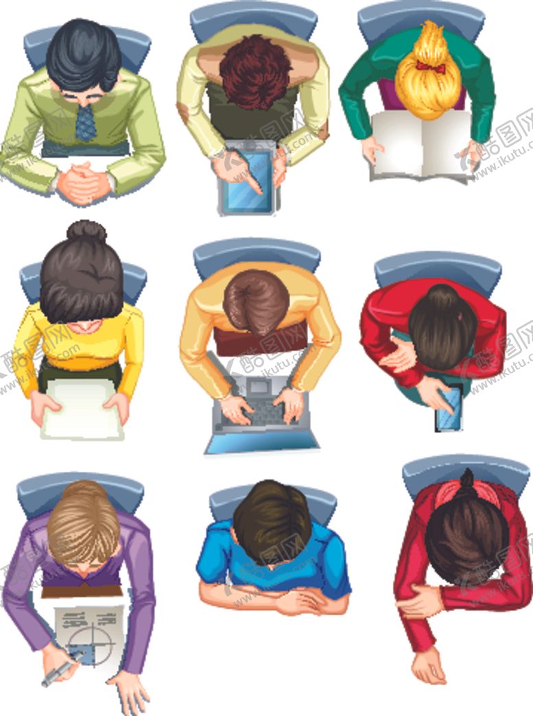 编号：56086009290603315529【酷图网】源文件下载-办公人员顶视图