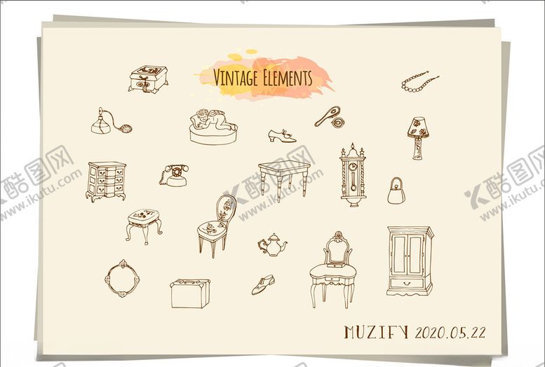 编号：73281010050959369132【酷图网】源文件下载-欧式复古家具手绘稿