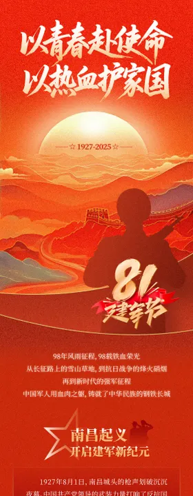 建军节单图海报