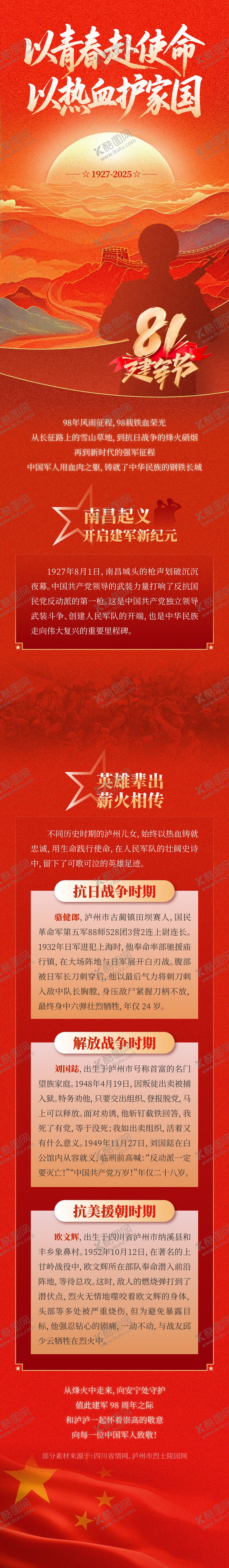 编号：98226607211206337699【酷图网】源文件下载-建军节长图