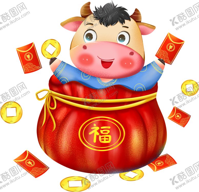 编号：28084505131759477662【酷图网】源文件下载-卡通牛年