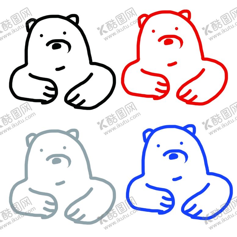编号：82982407071745117448【酷图网】源文件下载-卡通熊线条