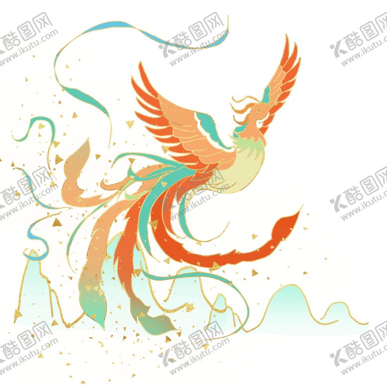 编号：40529809191457275176【酷图网】源文件下载-国潮凤凰图案 