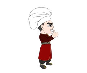 卡通小厨师侧面