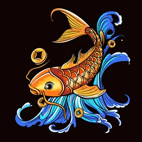 锦鲤小金鱼鲫鱼卡通鱼