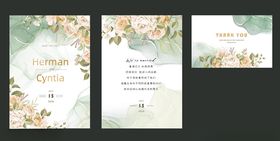 清新花卉婚礼请柬设计
