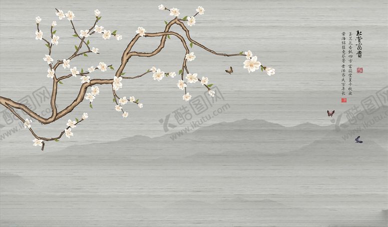 编号：83871105110752075780【酷图网】源文件下载-花鸟画背景墙