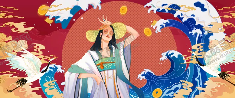编号：50409810170612195528【酷图网】源文件下载-国潮风 插画 