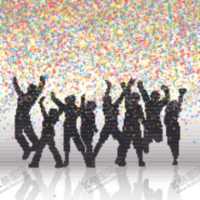 编号：56840809130945076324【酷图网】源文件下载-黑色人物剪影喝彩庆祝剪影