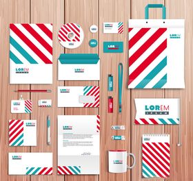 红蓝条纹企业视觉识别系统