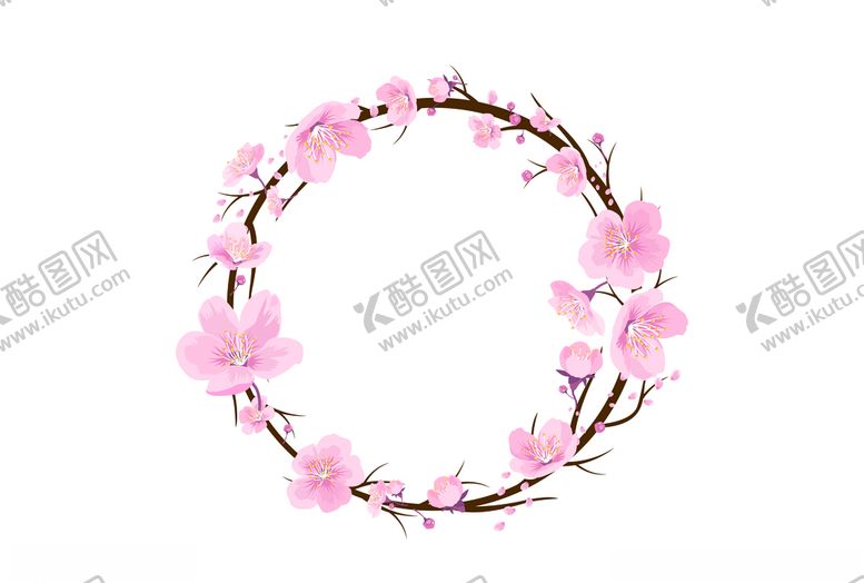 编号：71724606261537112624【酷图网】源文件下载-粉色花卉花朵边框