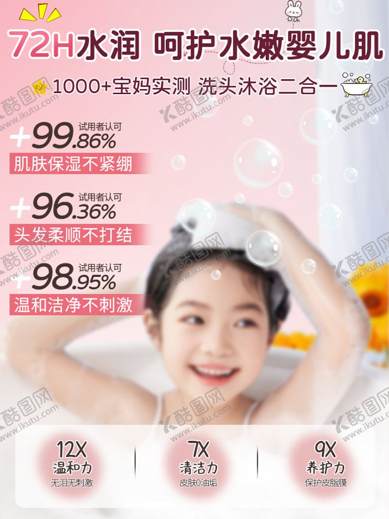 编号：49921610022345361447【酷图网】源文件下载-熊婴儿泡泡洗发沐浴露
