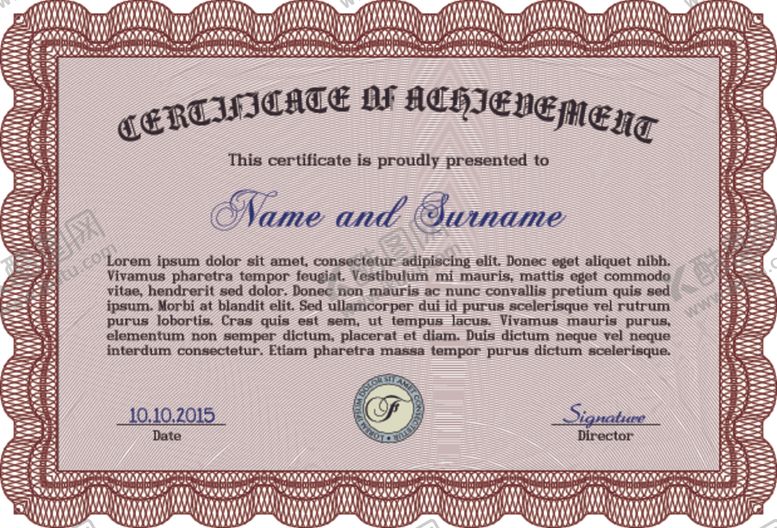 编号：44984309212119434006【酷图网】源文件下载-国外证书荣誉颁奖防伪纹理设计