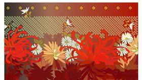 中国红菊花装饰画