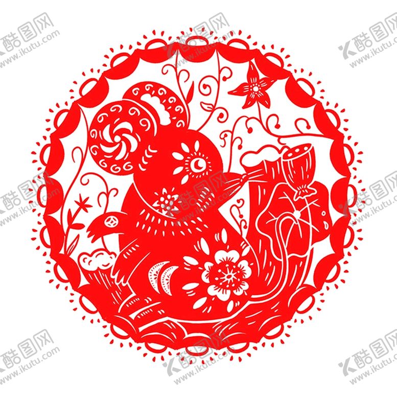 编号：74635210290449236333【酷图网】源文件下载-鼠年剪纸