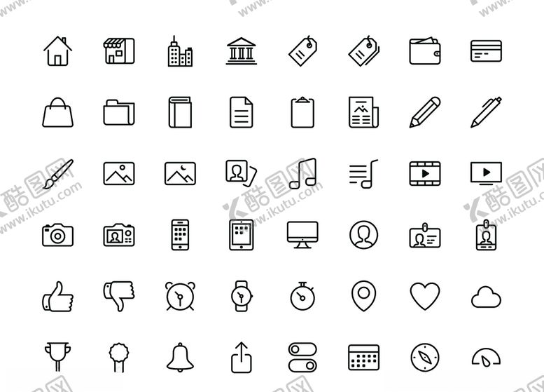 编号：94942610310958464734【酷图网】源文件下载-黑白图标