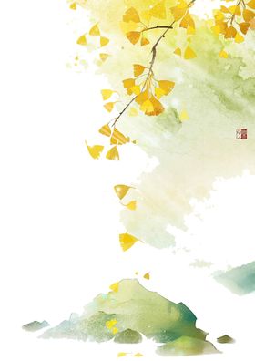 秋天银杏叶