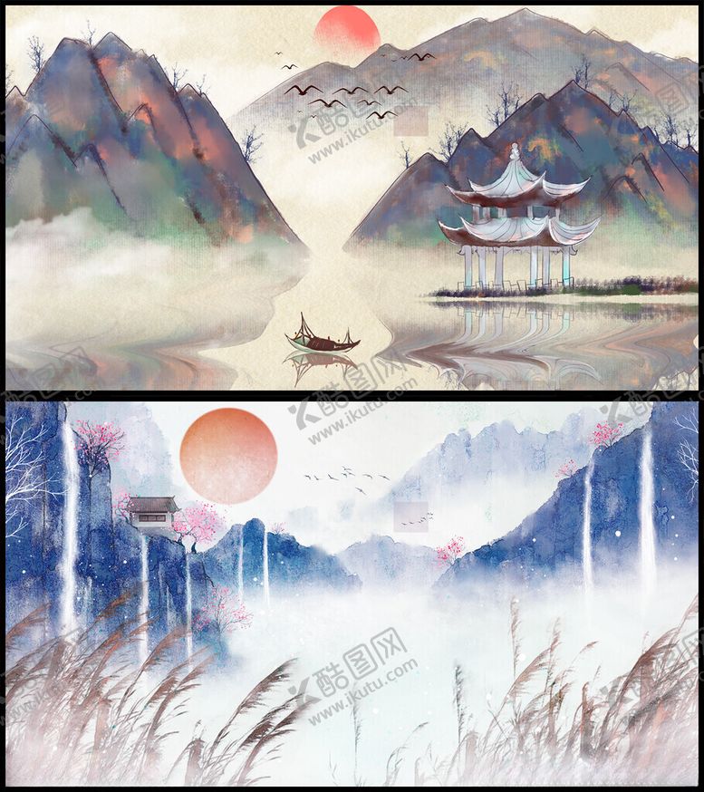 编号：36581510311715307847【酷图网】源文件下载-中国风山水背景