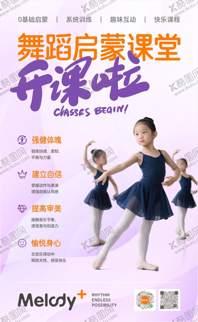 编号：25251104071807282962【酷图网】源文件下载-舞蹈启蒙培训课堂海报
