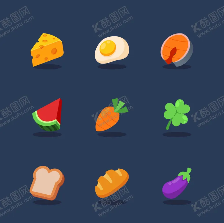 编号：20436910051809484092【酷图网】源文件下载-立体食物图标