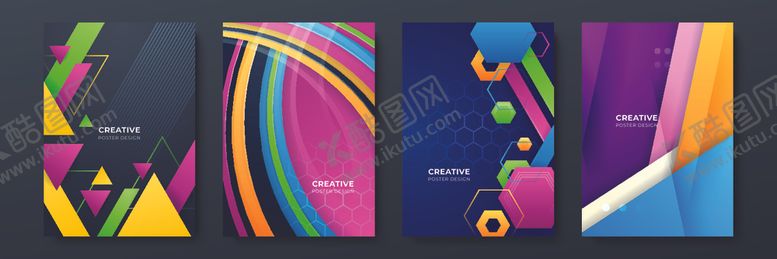 编号：20937910311543205807【酷图网】源文件下载-多彩几何风格创意海报设计