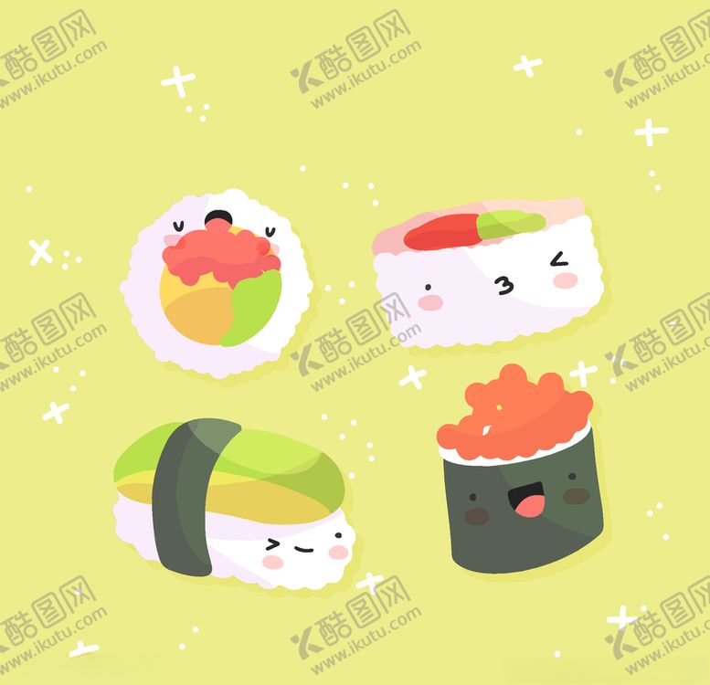 编号：89634010082037549447【酷图网】源文件下载-可爱寿司