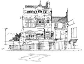 水彩建筑插画