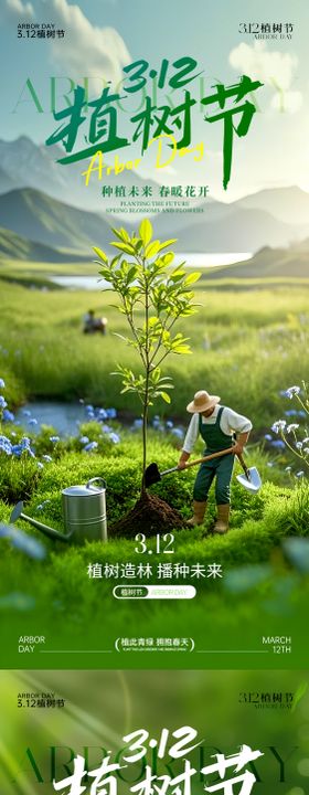 312植树节系列海报