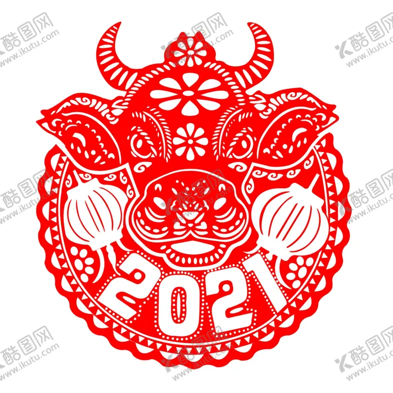 编号：11805804151829579743【酷图网】源文件下载-2021牛剪纸模版设计