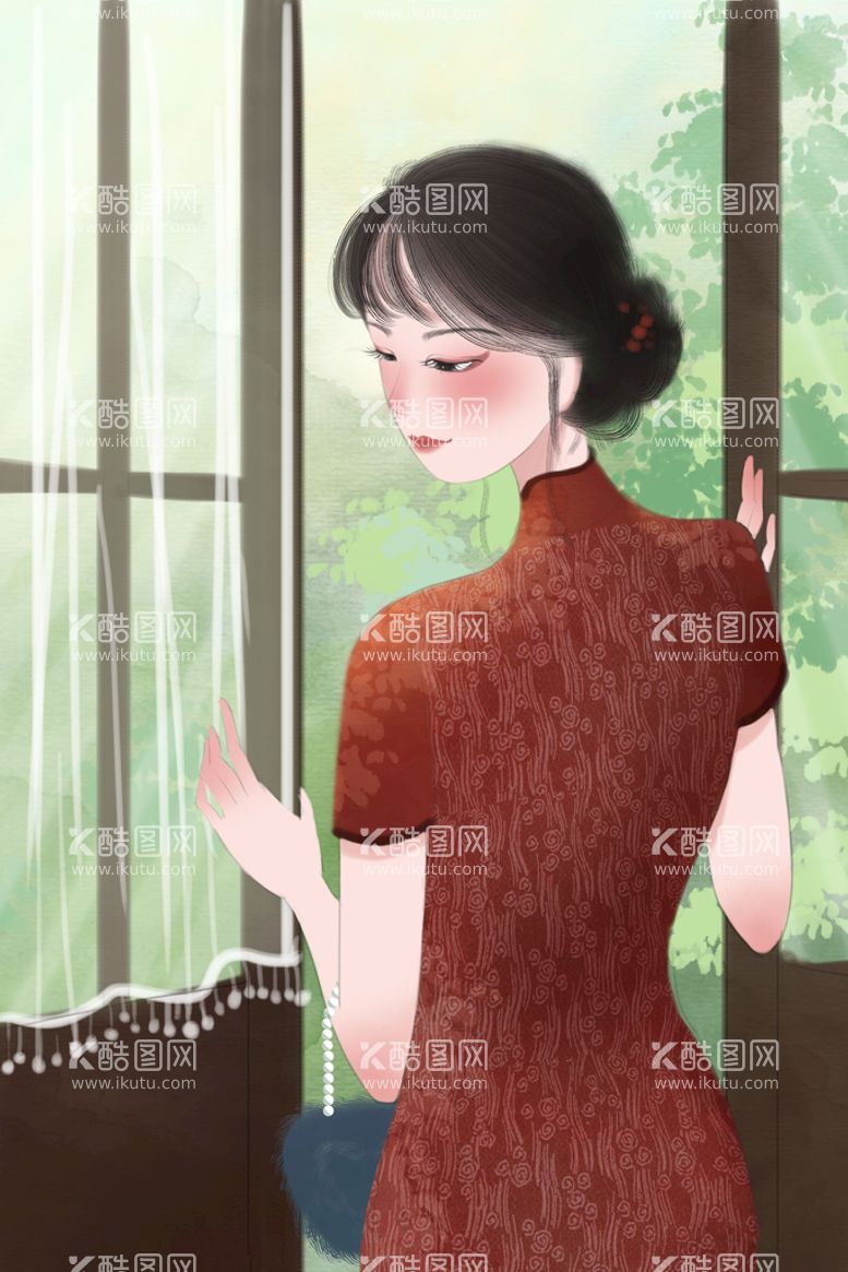 编号：58363810191336135321【酷图网】源文件下载-复古旗袍女装图片