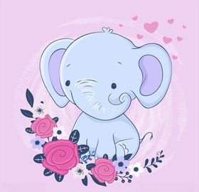 可爱大象背景