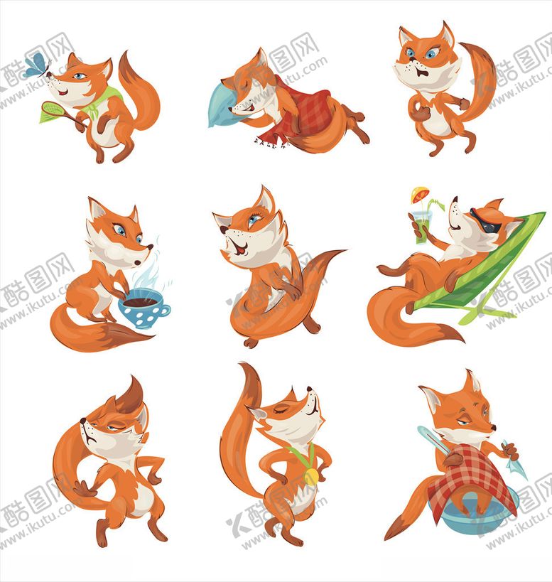 编号：40747609290209446278【酷图网】源文件下载-卡通狐狸