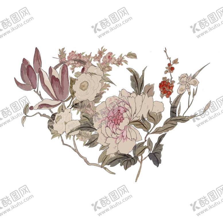 编号：15880009271605059684【酷图网】源文件下载-中国古风传统花鸟图案