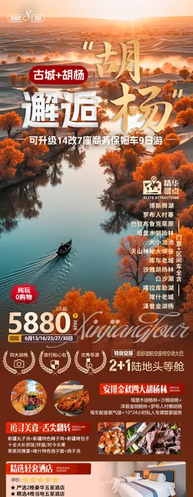 新疆南疆胡杨林旅游海报