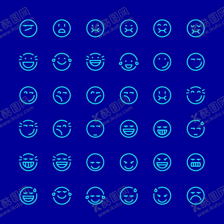 编号：18725309171330497368【酷图网】源文件下载-线条表情包