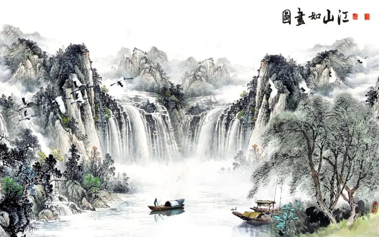 编号：22502506292221191865【酷图网】源文件下载-流水生财背景墙