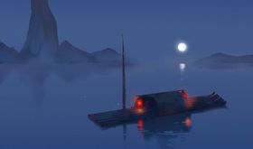 古风山水复古清新插画卡通背景