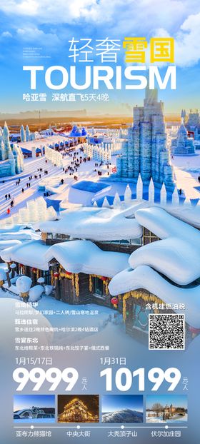 轻奢雪国东北旅游海报