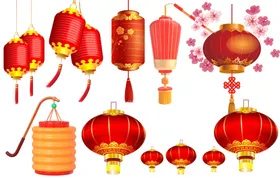 灯笼元素合集红