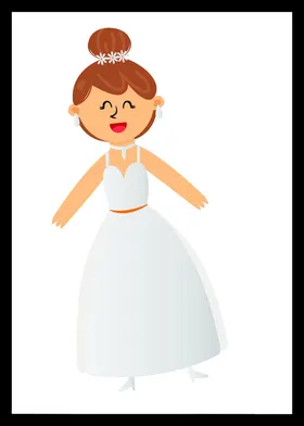 手绘婚纱女孩人物人人